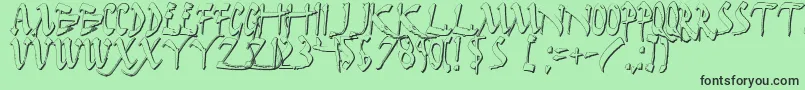 Weitere Informationen zur DarkHorseShadow-Schriftart DarkHorseShadow-Schriftart – Schwarze Schriften auf grünem Hintergrund