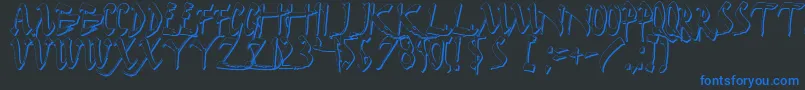 Шрифт DarkHorseShadow – синие шрифты на чёрном фоне