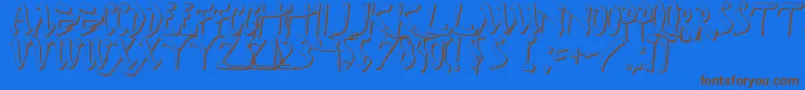 DarkHorseShadow Font – Brown Fonts on Blue Background