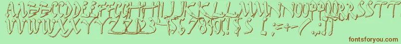 DarkHorseShadow Font – Brown Fonts on Green Background