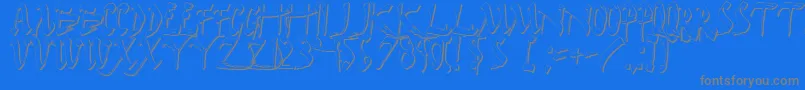 DarkHorseShadow-Schriftart – Graue Schriften auf blauem Hintergrund