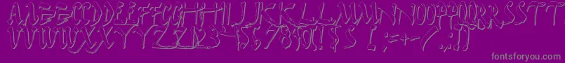 DarkHorseShadow-Schriftart – Graue Schriften auf violettem Hintergrund
