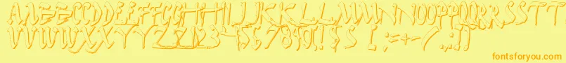 DarkHorseShadow Font – Orange Fonts on Yellow Background