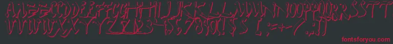 フォントDarkHorseShadow – 黒い背景に赤い文字