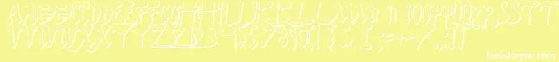 フォントDarkHorseShadow – 黄色い背景に白い文字