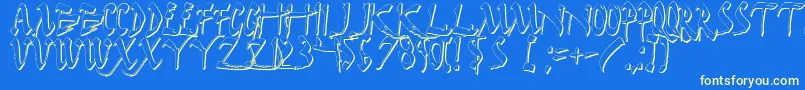 DarkHorseShadow Font – Yellow Fonts on Blue Background