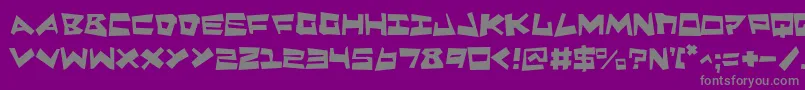 フォントQuakem – 紫の背景に灰色の文字