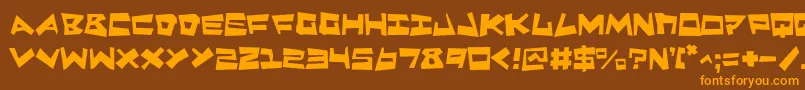 Quakem Font – Orange Fonts on Brown Background