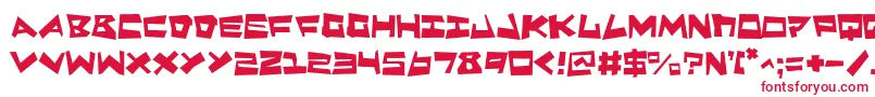 フォントQuakem – 白い背景に赤い文字