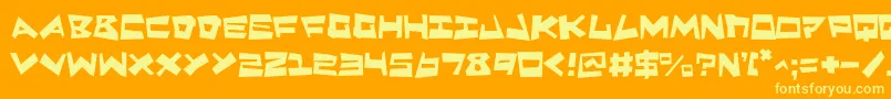 More about Quakem Font Quakem Font – Yellow Fonts on Orange Background