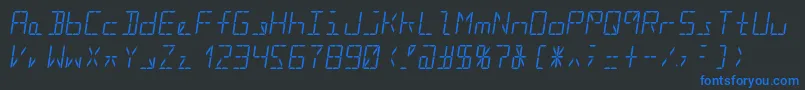 Segment16cItalic Font – Blue Fonts on Black Background