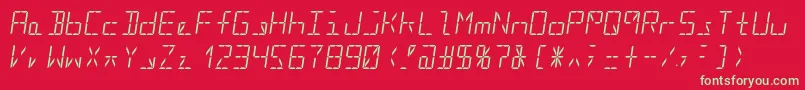 Segment16cItalic Font – Green Fonts on Red Background