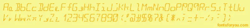 Segment16cItalic Font – Orange Fonts on Yellow Background