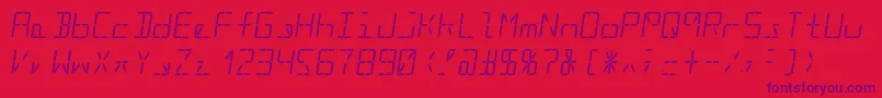 Segment16cItalic Font – Purple Fonts on Red Background