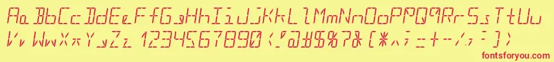 Segment16cItalic Font – Red Fonts on Yellow Background