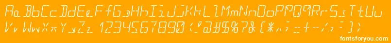 Segment16cItalic Font – White Fonts on Orange Background