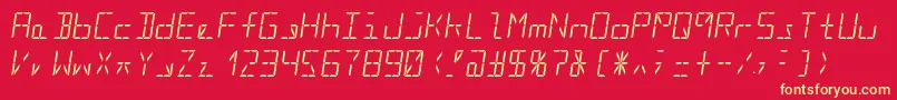 Segment16cItalic Font – Yellow Fonts on Red Background