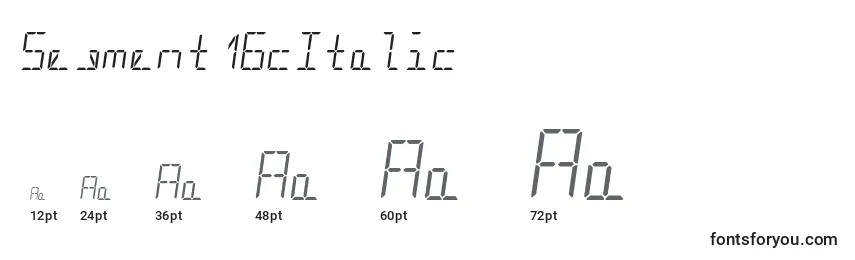Größen der Schriftart Segment16cItalic
