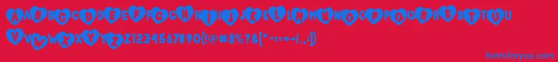 Loverboy Font – Blue Fonts on Red Background