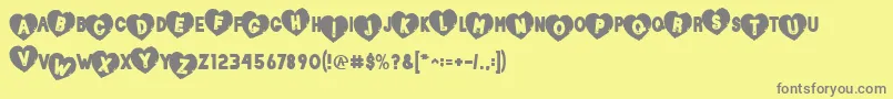 Loverboy Font – Gray Fonts on Yellow Background