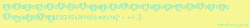 Loverboy Font – Green Fonts on Yellow Background