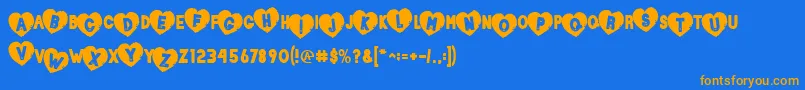 Loverboy Font – Orange Fonts on Blue Background
