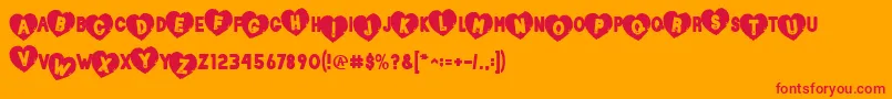 Loverboy-Schriftart – Rote Schriften auf orangefarbenem Hintergrund