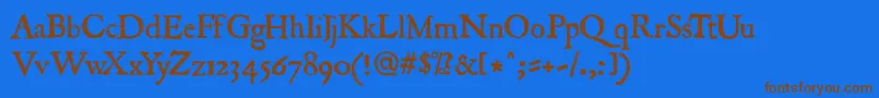 Roman ffy Font – Brown Fonts on Blue Background