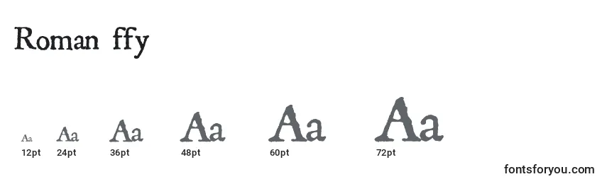 Размеры шрифта Roman ffy