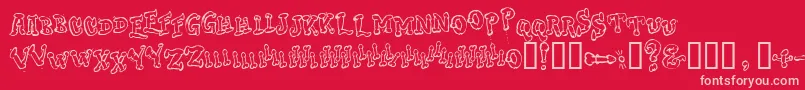 Doc Font – Pink Fonts on Red Background