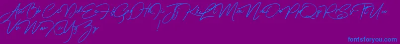 Franciscodemo-Schriftart – Blaue Schriften auf violettem Hintergrund