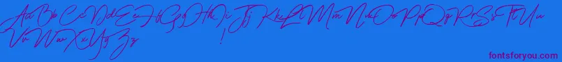 Franciscodemo Font – Purple Fonts on Blue Background