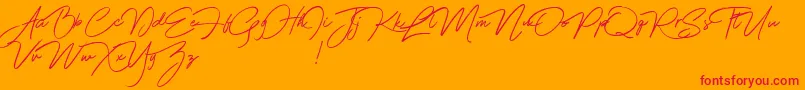 フォントFranciscodemo – オレンジの背景に赤い文字