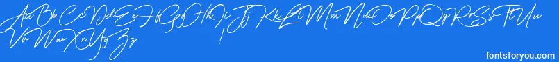 Franciscodemo-Schriftart – Weiße Schriften auf blauem Hintergrund