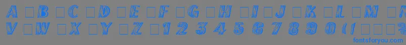 FrenchFlashRusRegular-Schriftart – Blaue Schriften auf grauem Hintergrund