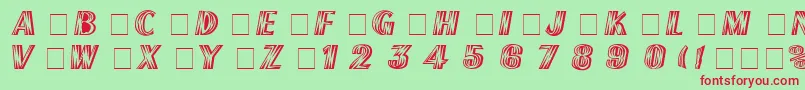 FrenchFlashRusRegular Font – Red Fonts on Green Background