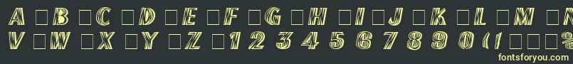 FrenchFlashRusRegular-Schriftart – Gelbe Schriften auf schwarzem Hintergrund
