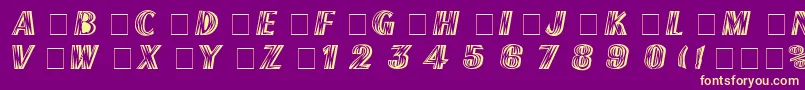 FrenchFlashRusRegular Font – Yellow Fonts on Purple Background