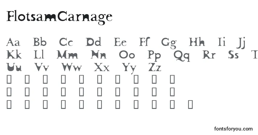 Schriftart FlotsamCarnage – Alphabet, Zahlen, spezielle Symbole