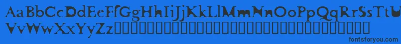 フォントFlotsamCarnage – 黒い文字の青い背景