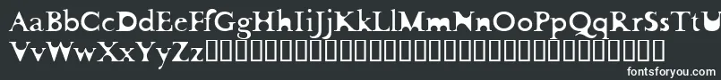 FlotsamCarnage-fontti – valkoiset fontit mustalla taustalla