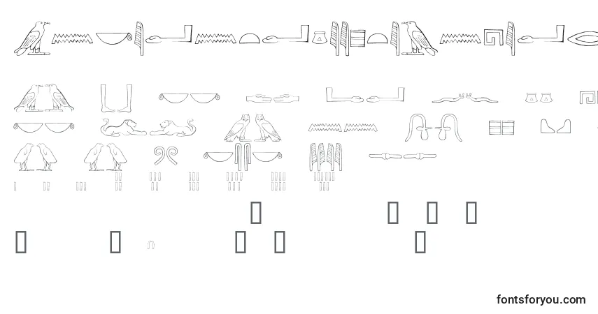 Czcionka Ancientegyptianhieroglyphs – alfabet, cyfry, specjalne znaki
