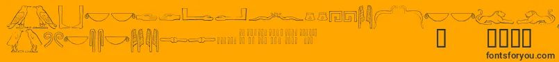 フォントAncientegyptianhieroglyphs – 黒い文字のオレンジの背景