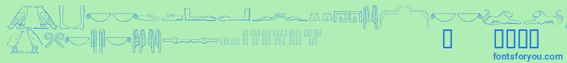 Ancientegyptianhieroglyphs Font – Blue Fonts on Green Background