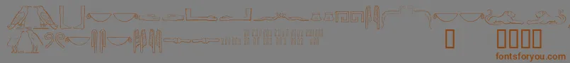 Czcionka Ancientegyptianhieroglyphs – brązowe czcionki na szarym tle