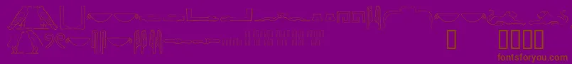 Ancientegyptianhieroglyphs Font – Brown Fonts on Purple Background