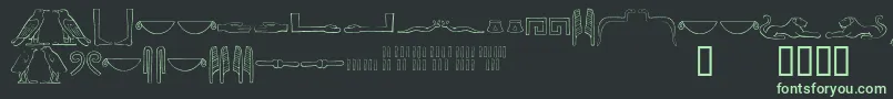 Ancientegyptianhieroglyphs Font – Green Fonts on Black Background