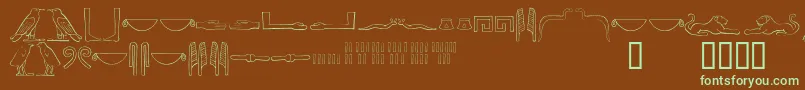 Ancientegyptianhieroglyphs Font – Green Fonts on Brown Background