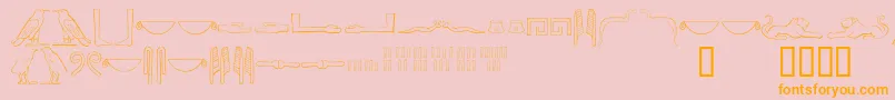 Ancientegyptianhieroglyphs-Schriftart – Orangefarbene Schriften auf rosa Hintergrund