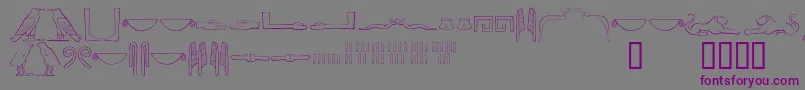 Ancientegyptianhieroglyphs Font – Purple Fonts on Gray Background